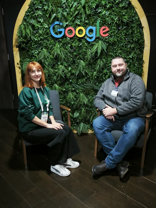 Viktoria Balytska and Yaroslav Mendryk at the Google office in Dublin